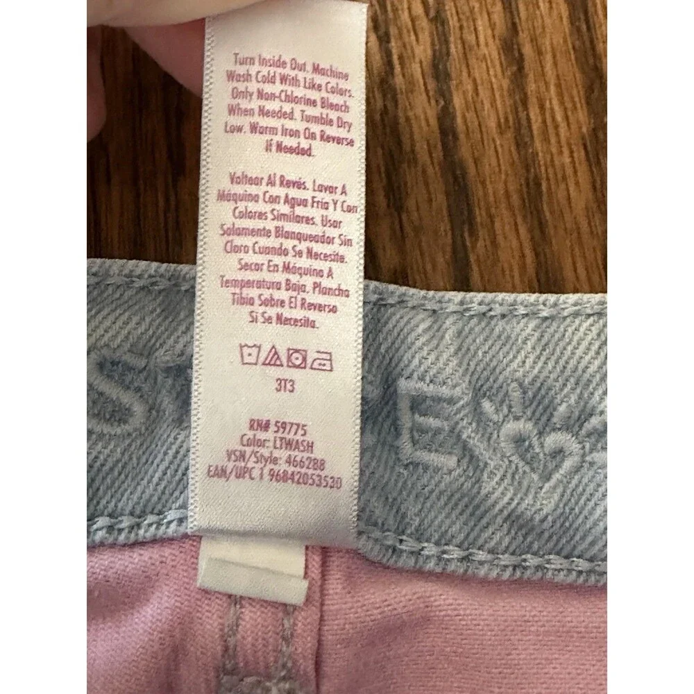 Justice Care Bears Jeans Girls Size 8 Light Wash 90s Cartoon Flare Leg Retro Y2K